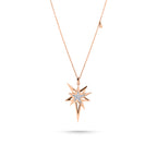 Helios Kolye detay görünümü - 14K altın pırlanta yıldız kolye