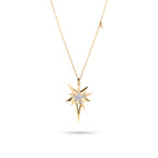 Helios Kolye detay görünümü - 14K altın pırlanta yıldız kolye