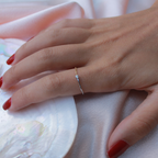 14K altın Half Chain pırlanta yüzük - parmakta görünüm