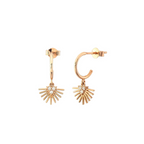 14K altın Shell pırlanta küpe 