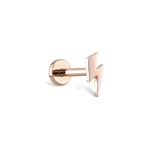 Bolt şimşek tasarımlı 14K altın piercing - helix ve cartilage için