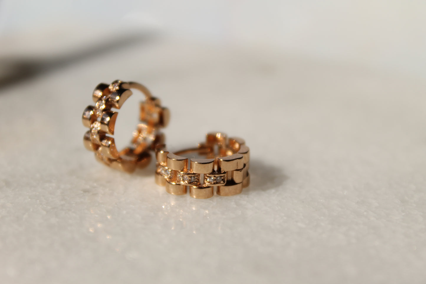 Mini Diamond Gold Earrings