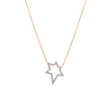 14K altın yıldız kolye pırlanta detaylı - Stellar kolye