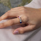 Personalized Letter Rainbow Diamond Ring
