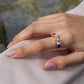 Personalized Letter Rainbow Diamond Ring