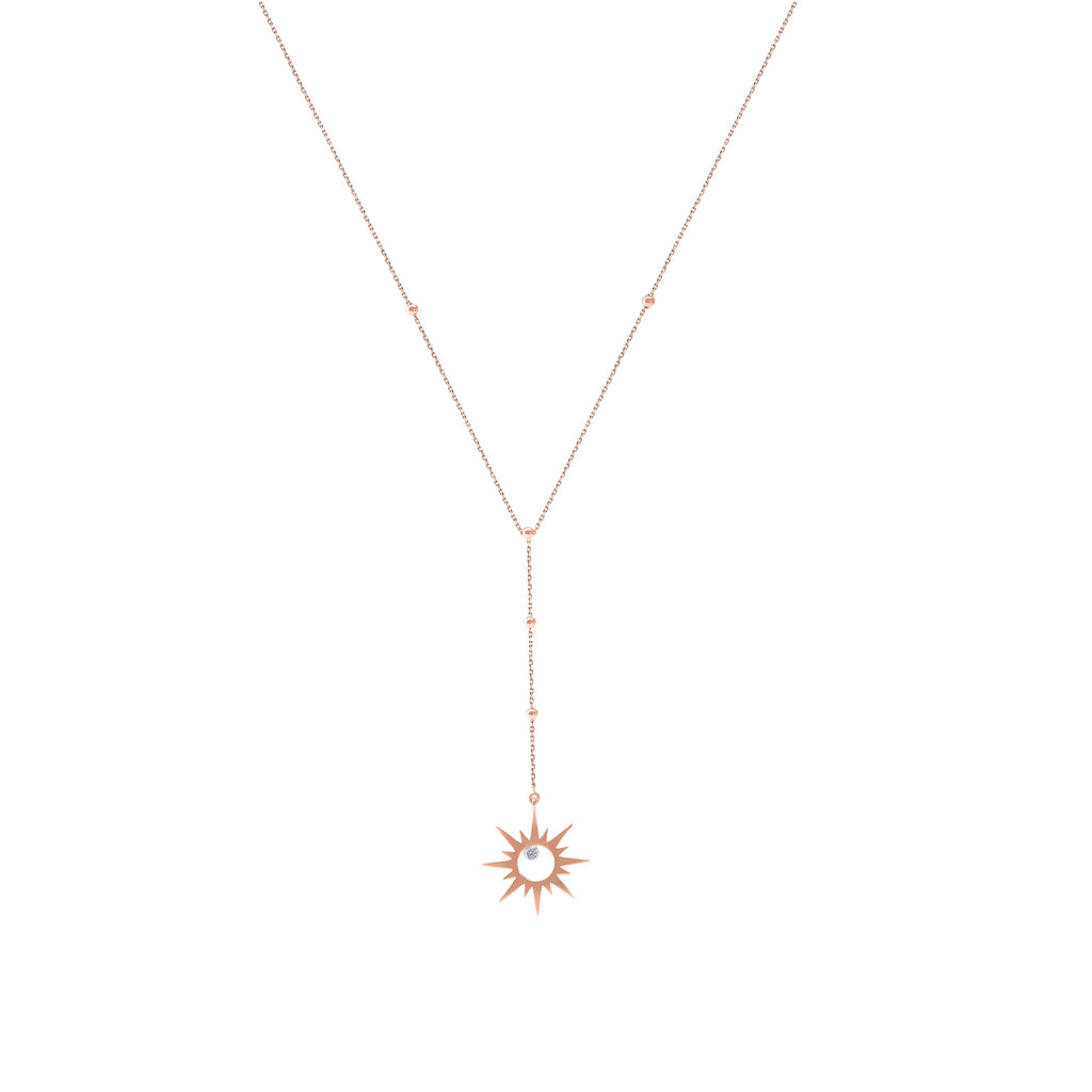 The Sun Kolye - 14K altın pırlanta güneş kolye detay görünümü