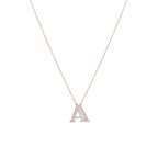 Letter Diamond Kolye - 14K altın pırlanta harf kolye