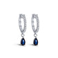 Tear Drop Sapphire Gold Earrings