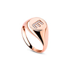 Initial Yüzük detay görünümü - 14K altın pırlanta harf yüzük