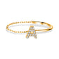 Letter Half Chain Diamond Ring