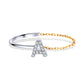 Letter Half Chain Diamond Ring