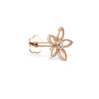 Flower Diamond Gold Piercing detay görünümü - 14K altın pırlanta çiçek piercing