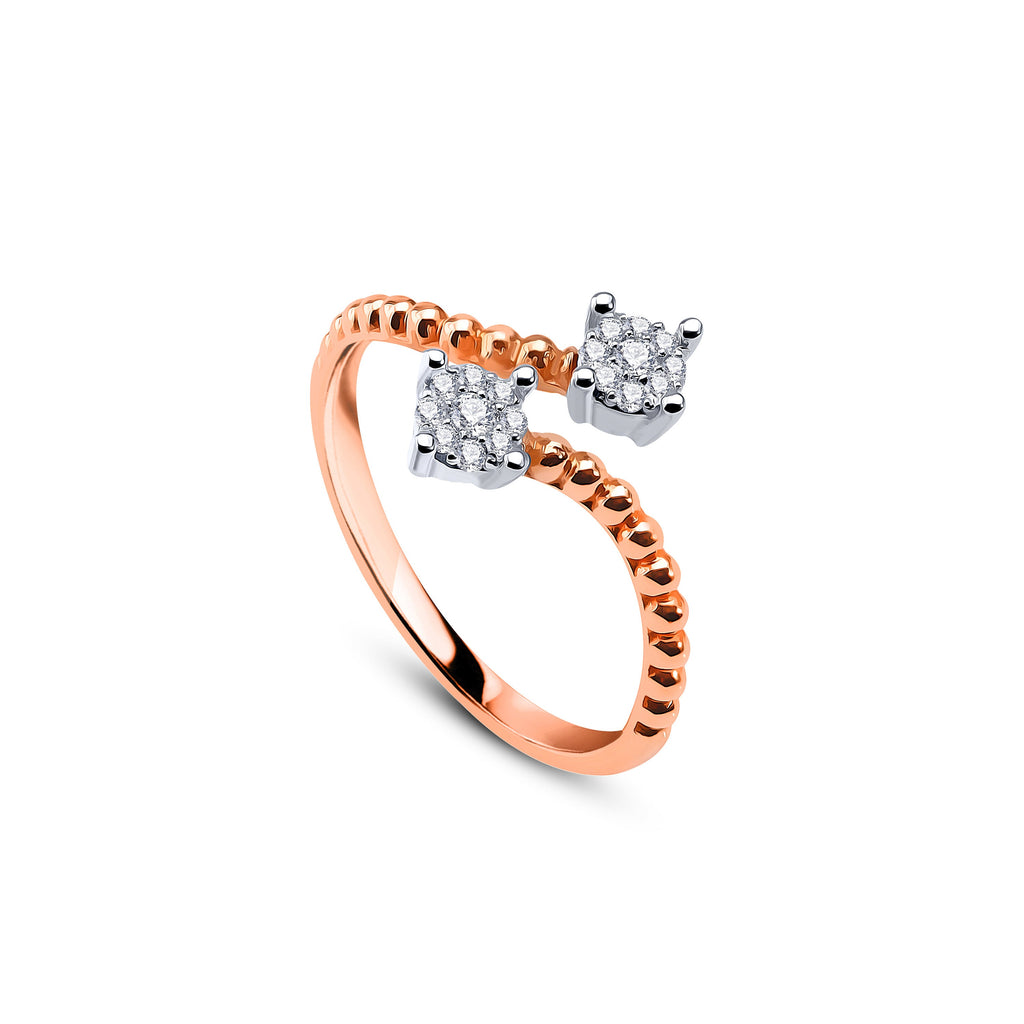 Modern Rounder Yüzük detay görünümü - 14K altın pırlanta yüzük