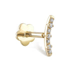 Pırlantalı Yay Piercing - 14K altın pırlanta yay piercing