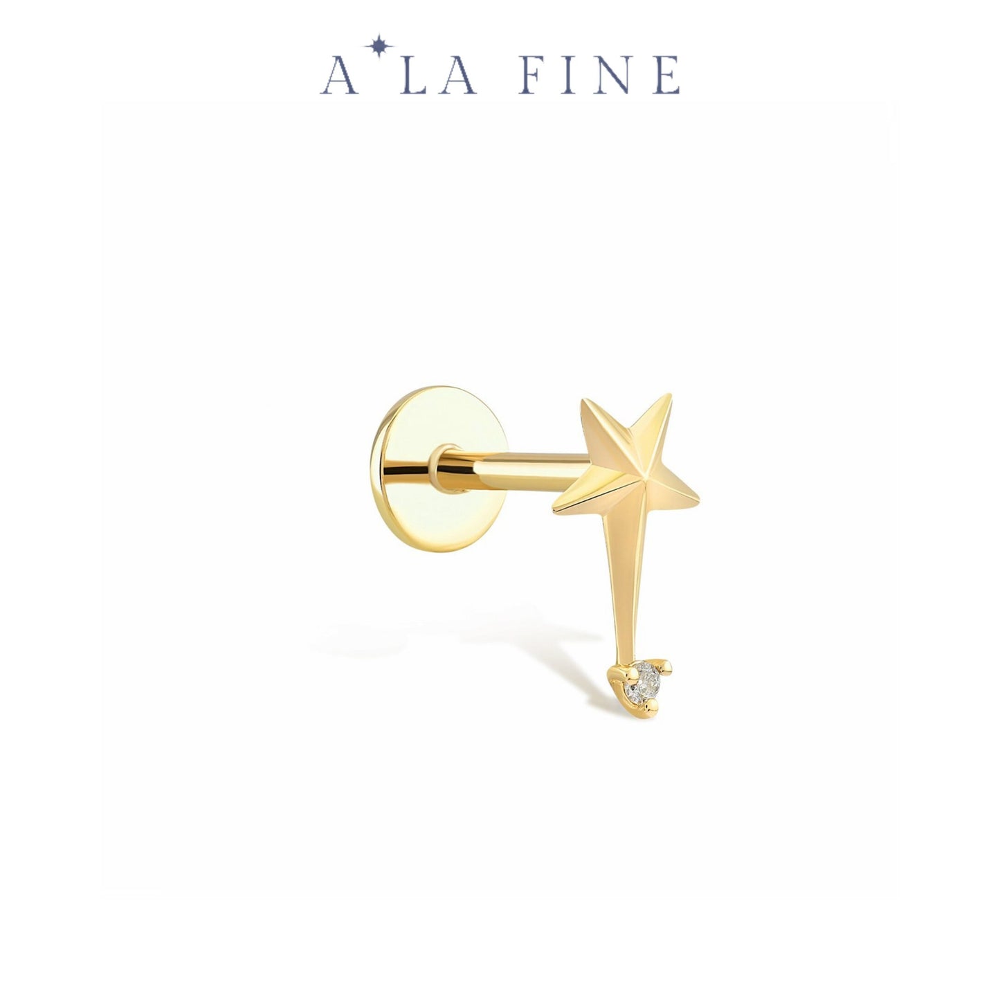 Diamond Pole Star Gold Piercing
