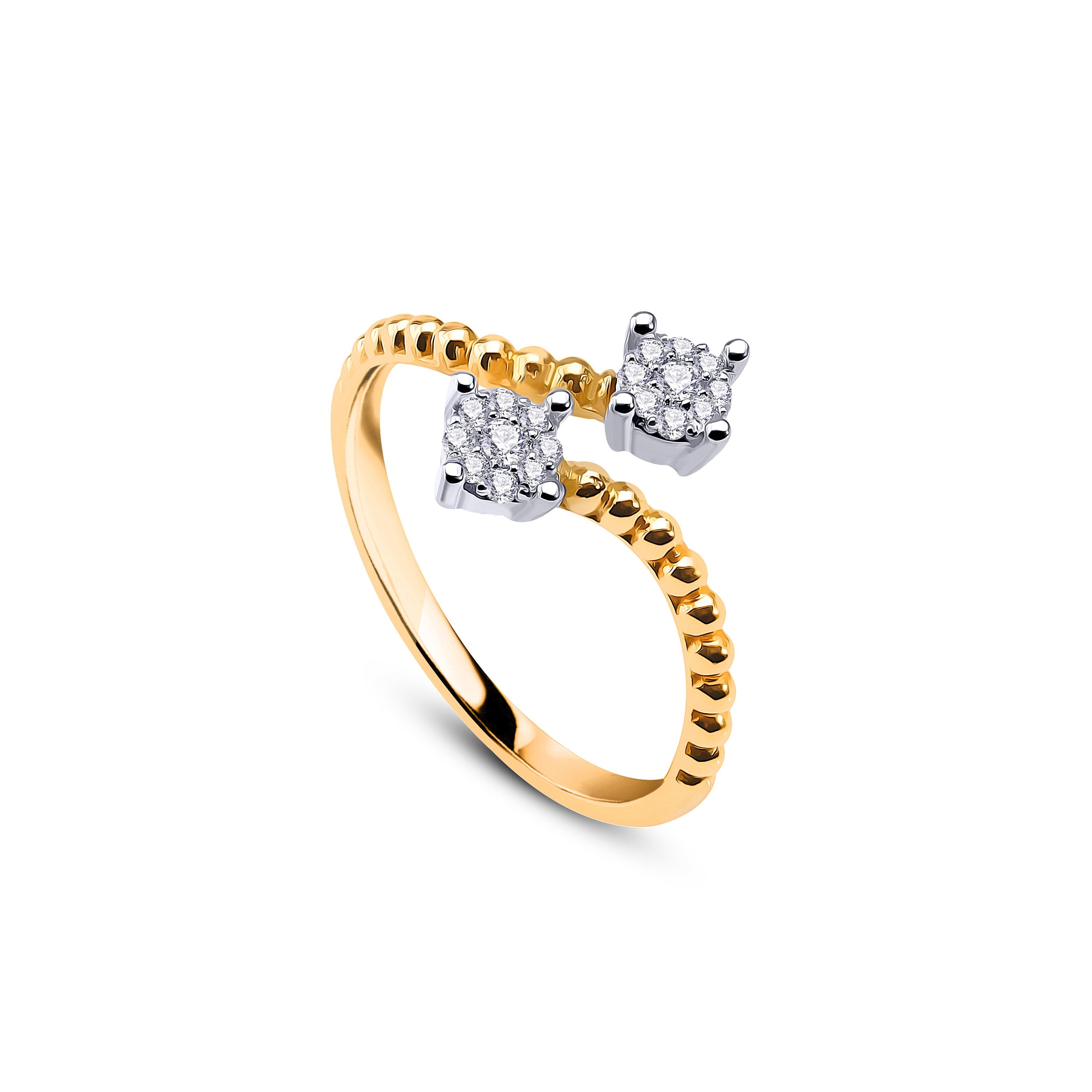 Modern Rounder Yüzük detay görünümü - 14K altın pırlanta yüzük