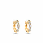 Huggie Mini Küpe detay görünümü - 14K altın pırlanta mini halka küpe