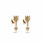 Arrow Küpe detay görünümü - 14K altın pırlanta ok küpe