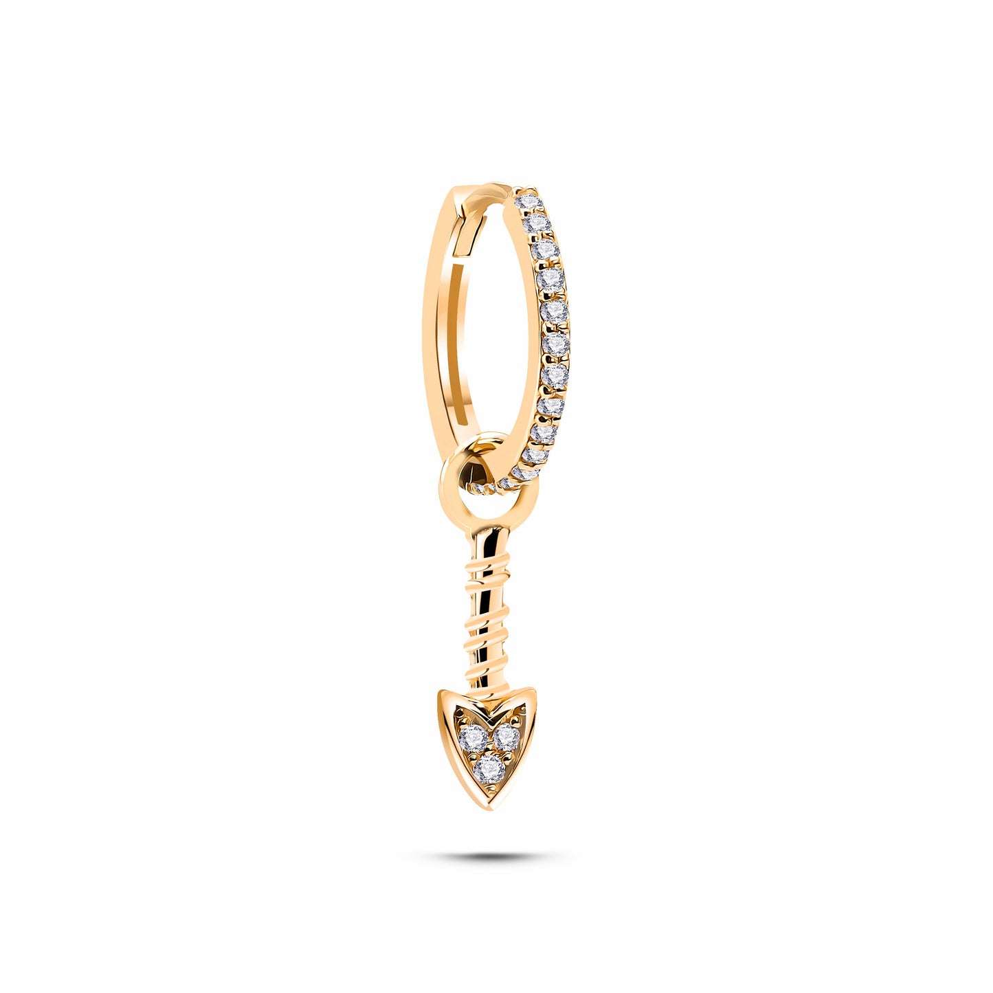 Arrow Dangle Diamond Gold Earrings