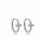 Evil Eye Küpe detay görünümü - 14K altın pırlanta nazar boncuğu halka küpe