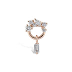 Queen Diamond piercing detay görünümü - 14K altın ve pırlanta