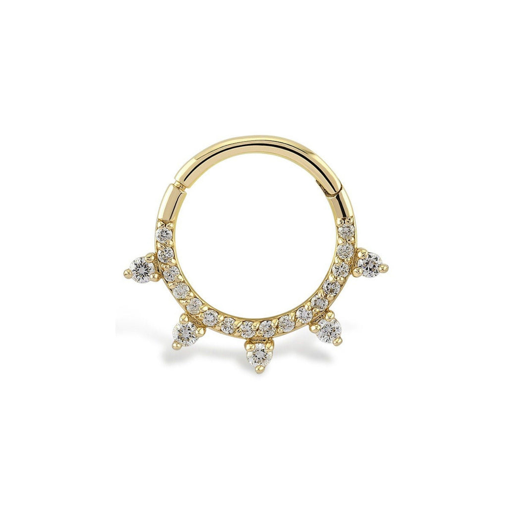 Septum Gold Piercing detay görünümü - 14K altın pırlanta septum piercing