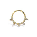 Septum Gold Piercing detay görünümü - 14K altın pırlanta septum piercing