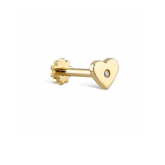 Diamond Heart Gold Piercing
