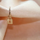Diamond Pink Heart, Key and Lock Gold Earring