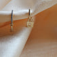 Diamond Pink Heart, Key and Lock Gold Earring