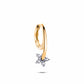 Flower Star Diamond Gold Earrings