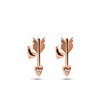 Arrow Küpe detay görünümü - 14K altın pırlanta ok küpe