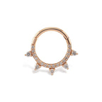 Septum Gold Piercing detay görünümü - 14K altın pırlanta septum piercing