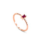 Beaded Ruby Diamond Ring