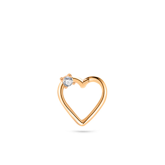 Single Heart Gold Piercing