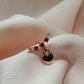 Diamond Pink Heart, Key and Lock Gold Earring