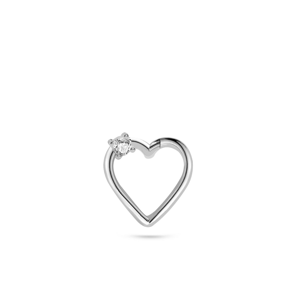Single Heart Gold Piercing - 14K altın kalp piercing