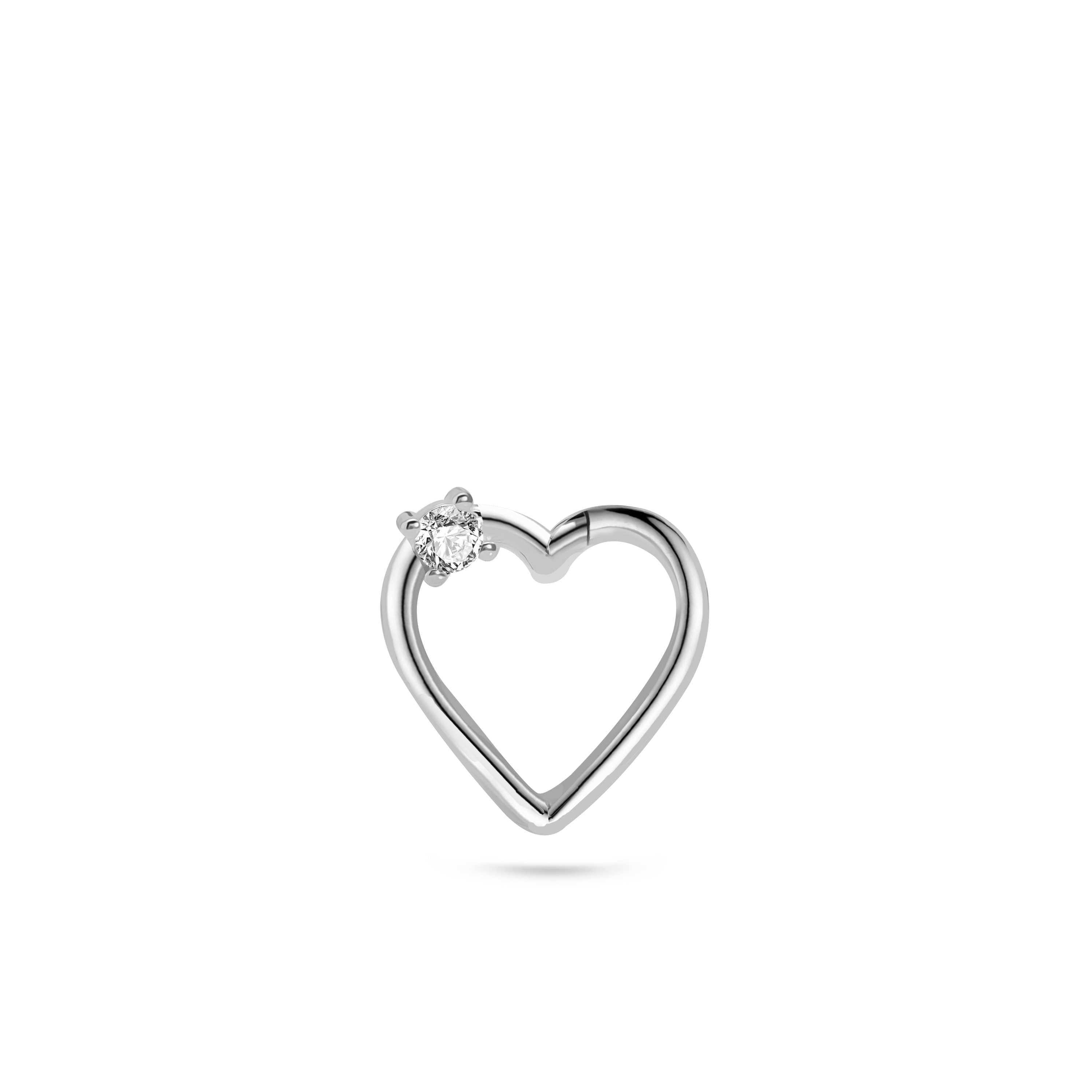 Single Heart Gold Piercing - 14K altın kalp piercing