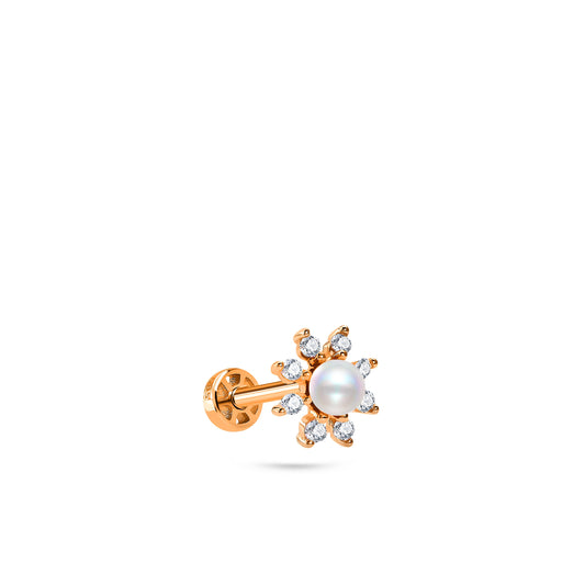 Floral Pearl Gold Piercing