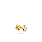 Single Marquise Cut Gold Piercing detay görünümü - 14K altın pırlanta marquise piercing