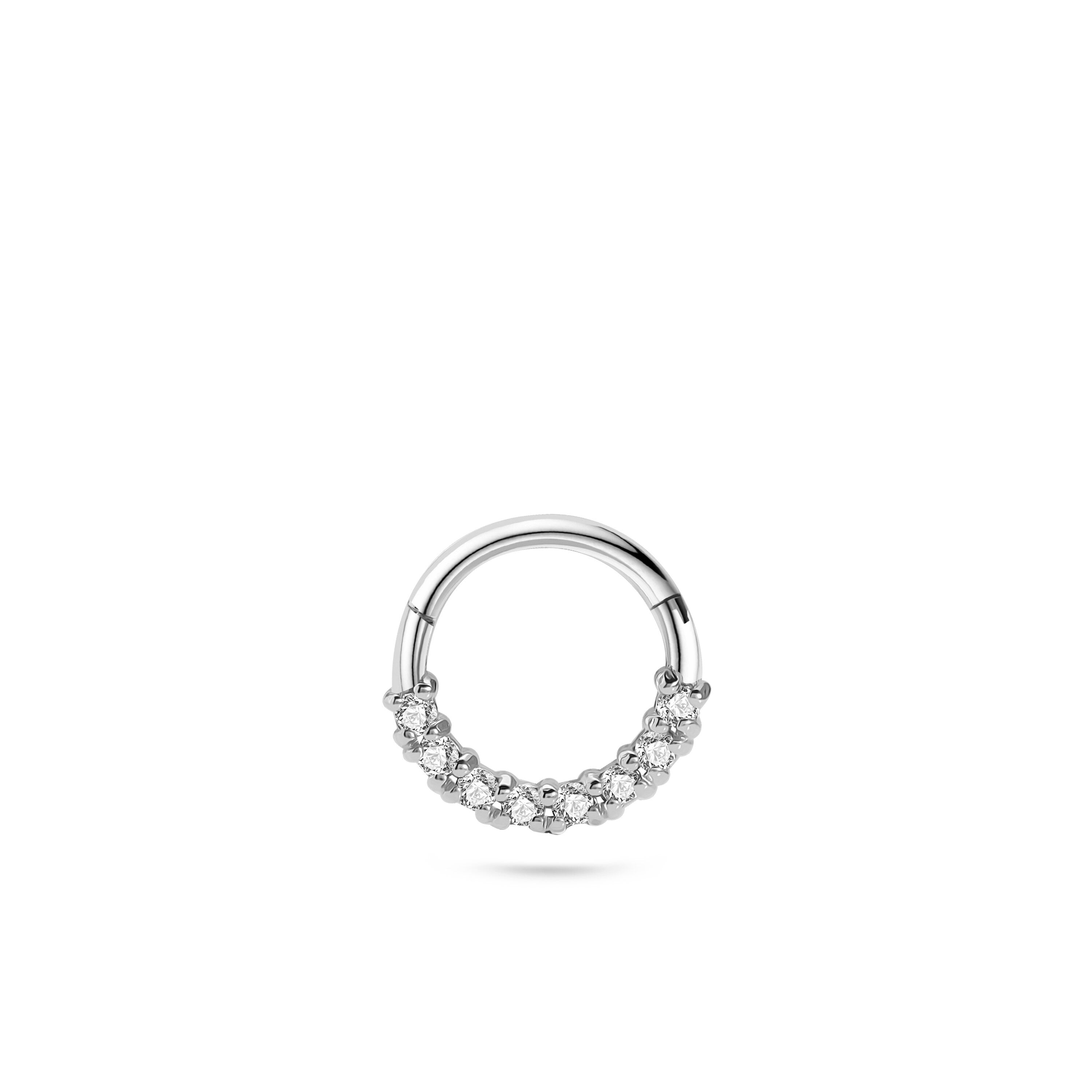 Half Clicker Gold Piercing detay görünümü - 14K altın pırlanta clicker piercing