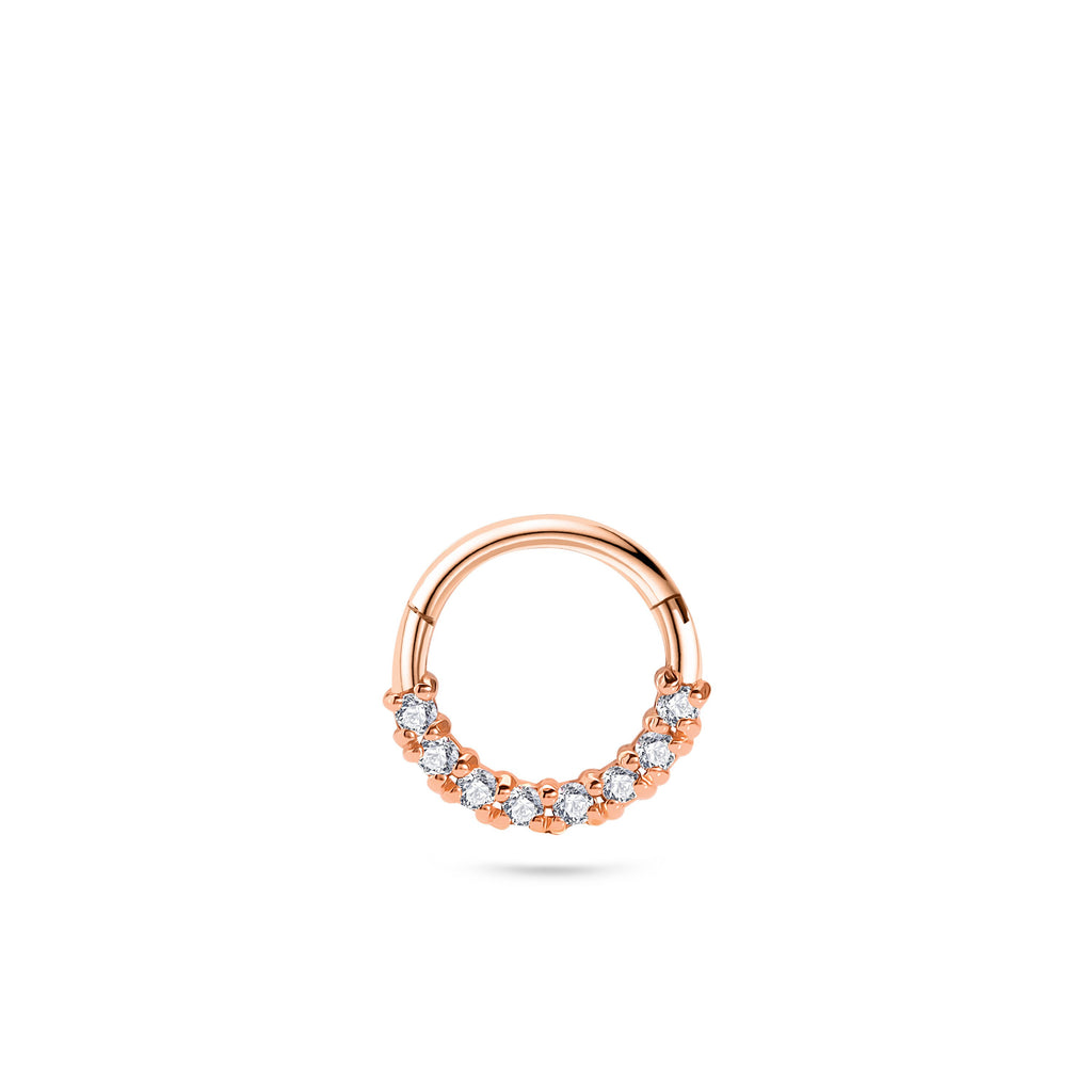 Half Clicker Gold Piercing detay görünümü - 14K altın pırlanta clicker piercing