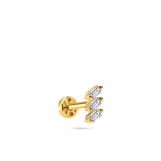 Trio Baguette Diamond Piercing