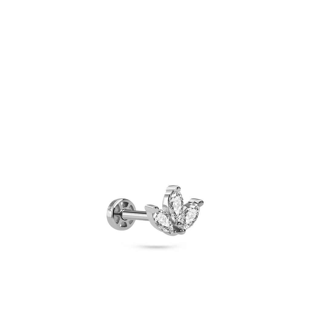 Lotus Gold Piercing detay görünümü - 14K altın pırlanta lotus piercing