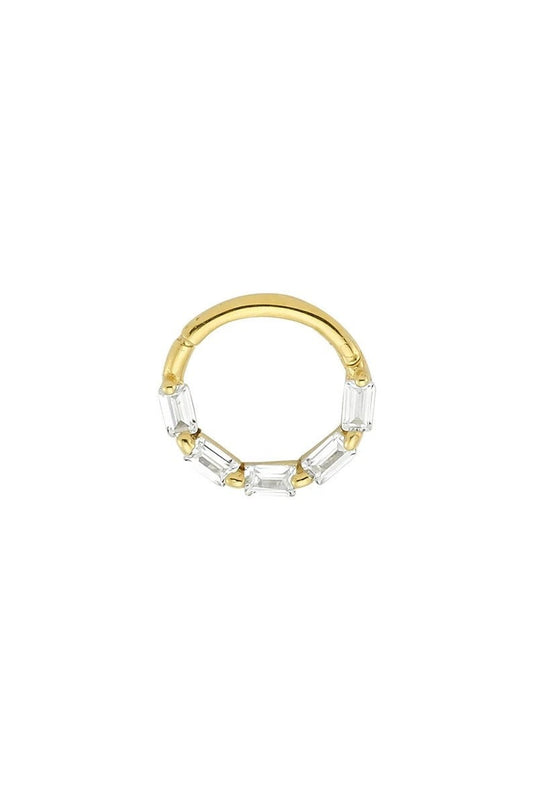 Baguette Gold Clicker Piercing