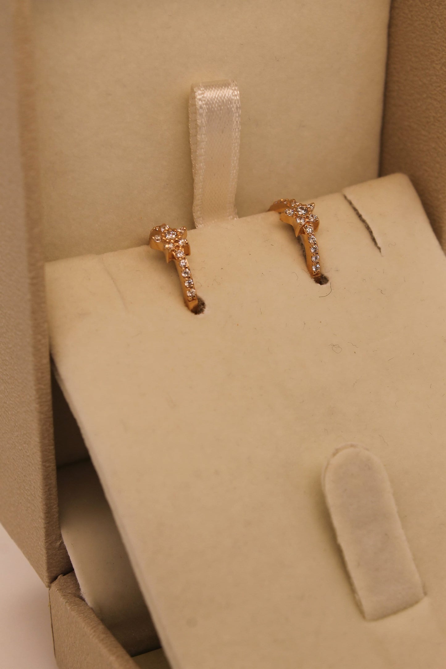 Diamond Mini Star Gold Earrings