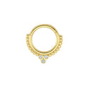 Trio Diamond Clicker Gold Piercing detay görünümü - 14K altın pırlanta clicker piercing