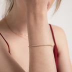 Modern Suyolu Bileklik bilekte görünümü - 14K altın pırlanta suyolu bileklik