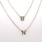 İnitial Monogram Double Chain Necklace