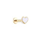 White Enamel Heart Gold Piercing